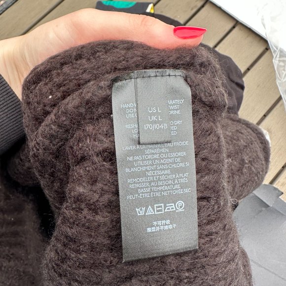 Free People Carter Pullover Knit Sweater Black Boatneck Raglan Long Sleeve Large - Picture 6 of 13